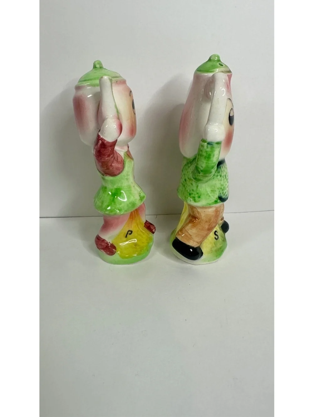 Vtg Mr. Coffee & Mrs. Teapot Salt & Pepper Shakers Anthropomorphic Whimsical MCM